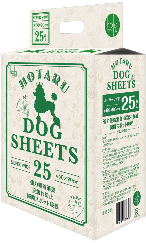 Hotaruジャスミンの香り付きペットシーツ スーパーワイドサイズ 60×90㎝ 25枚入リ